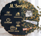 Birth Memory Plaque with Photo, Personalized New Born Gift