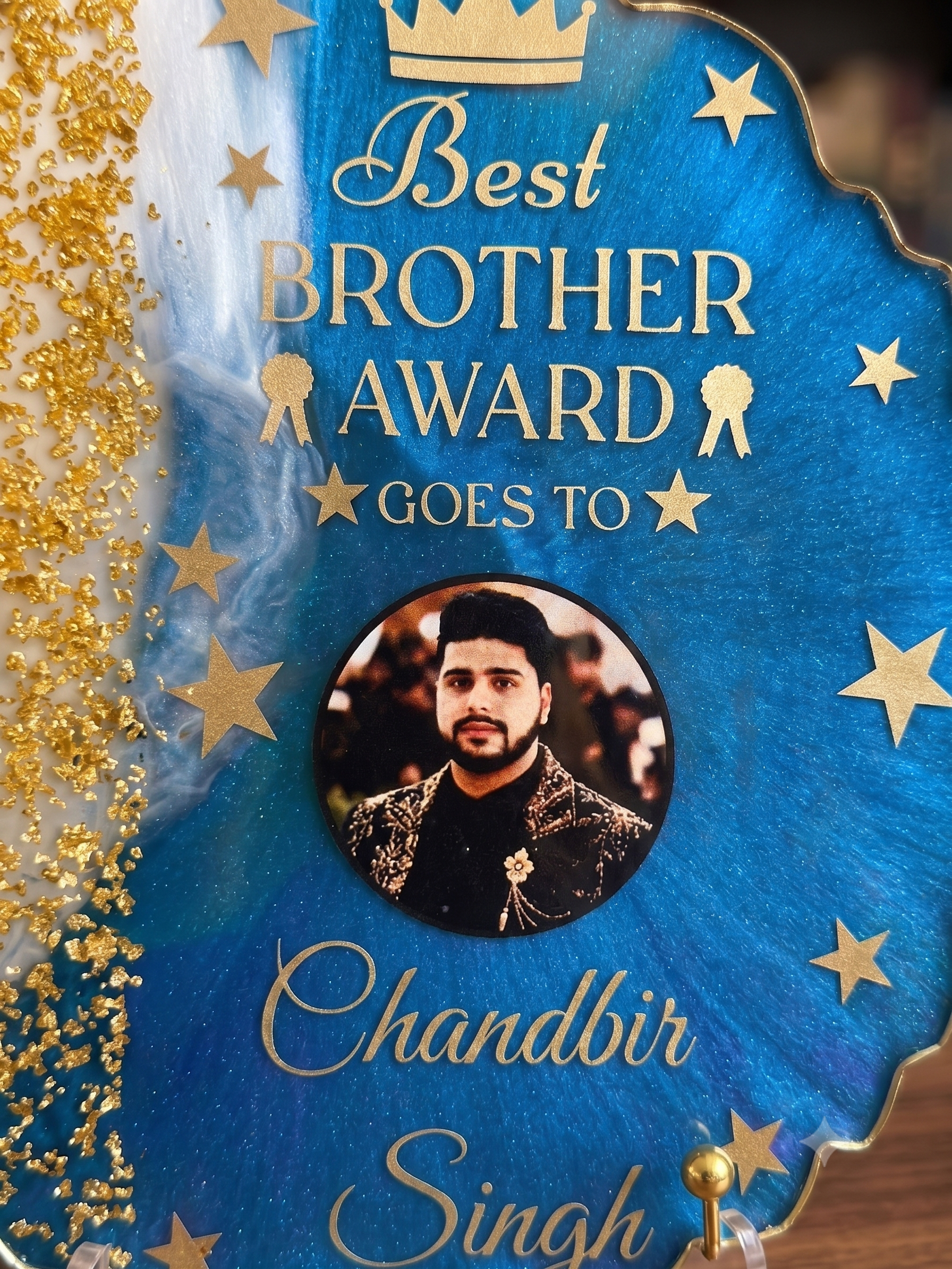 Personalized Resin Photo Plaque - Custom Brother Award