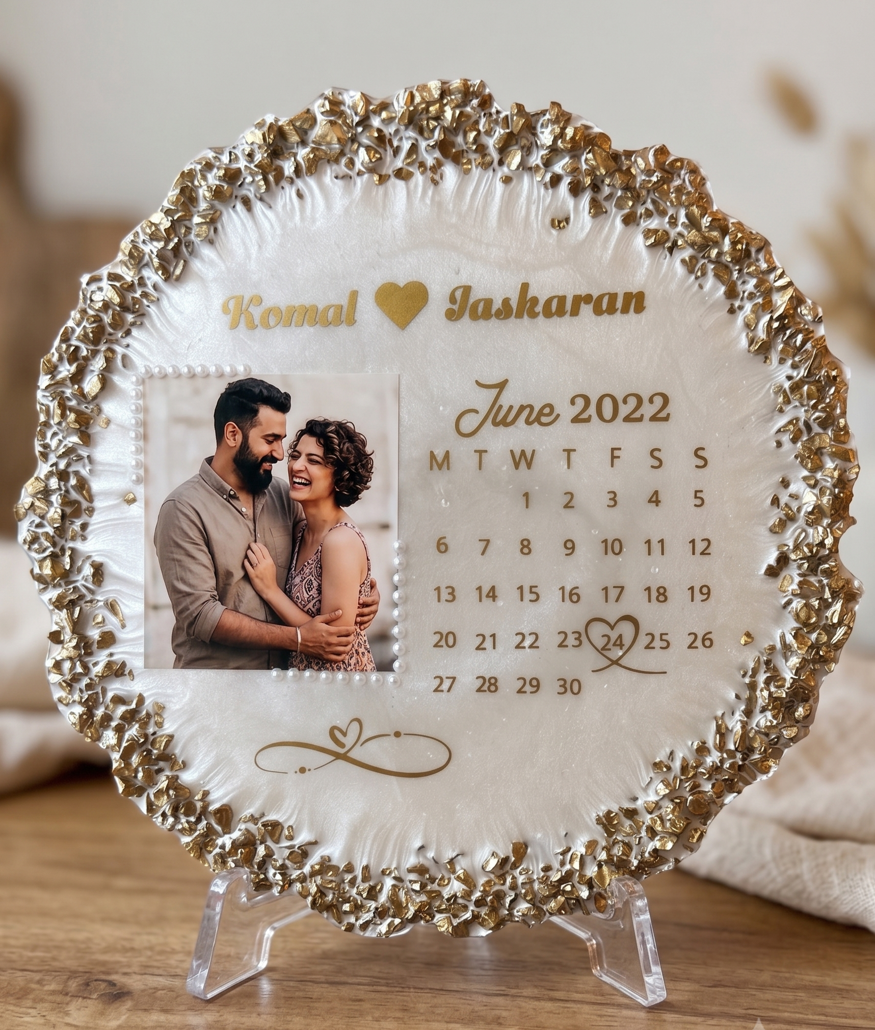Custom Photo Resin Anniversary Calendar Plaque