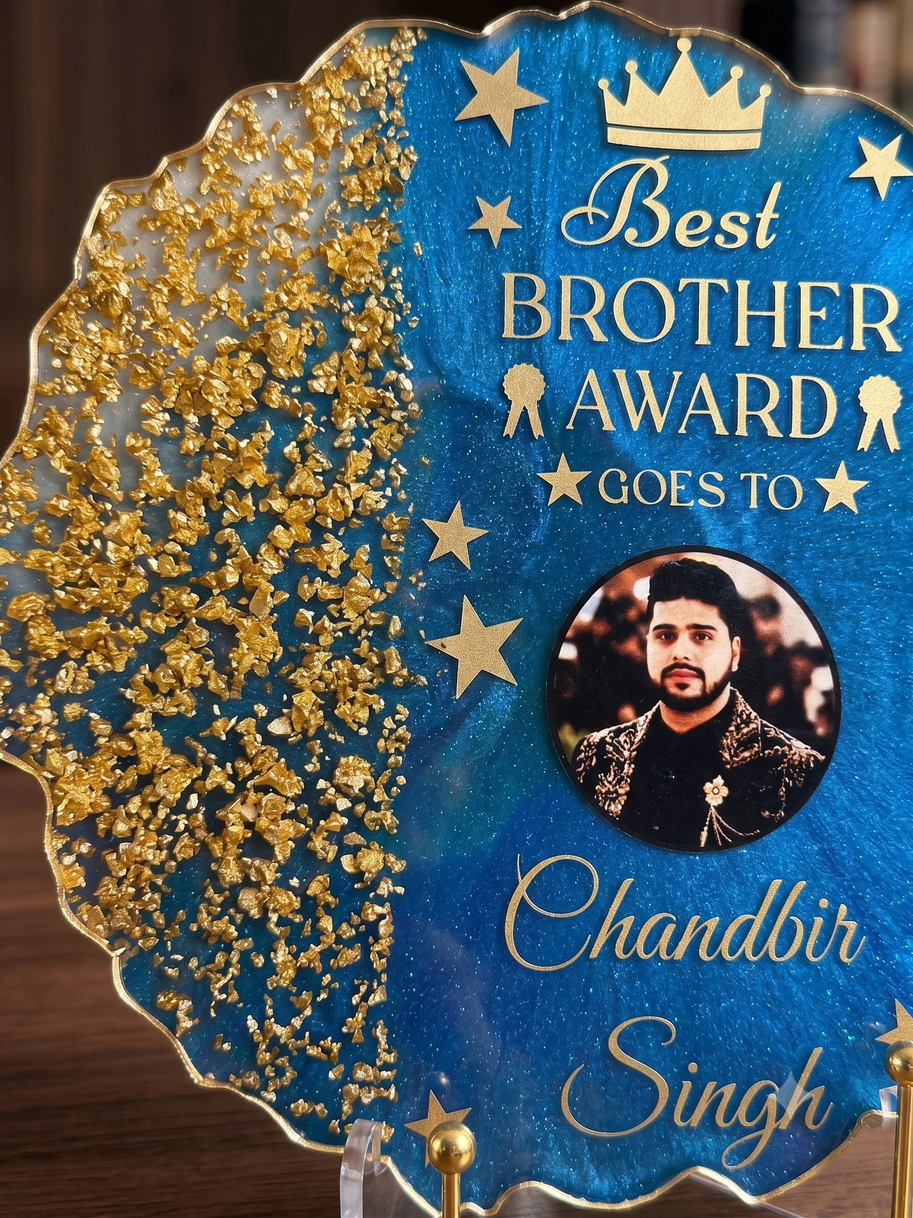 Personalized Resin Photo Plaque - Custom Brother Award