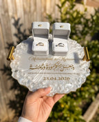 Luxury Platter with velvet cushion Ring holders