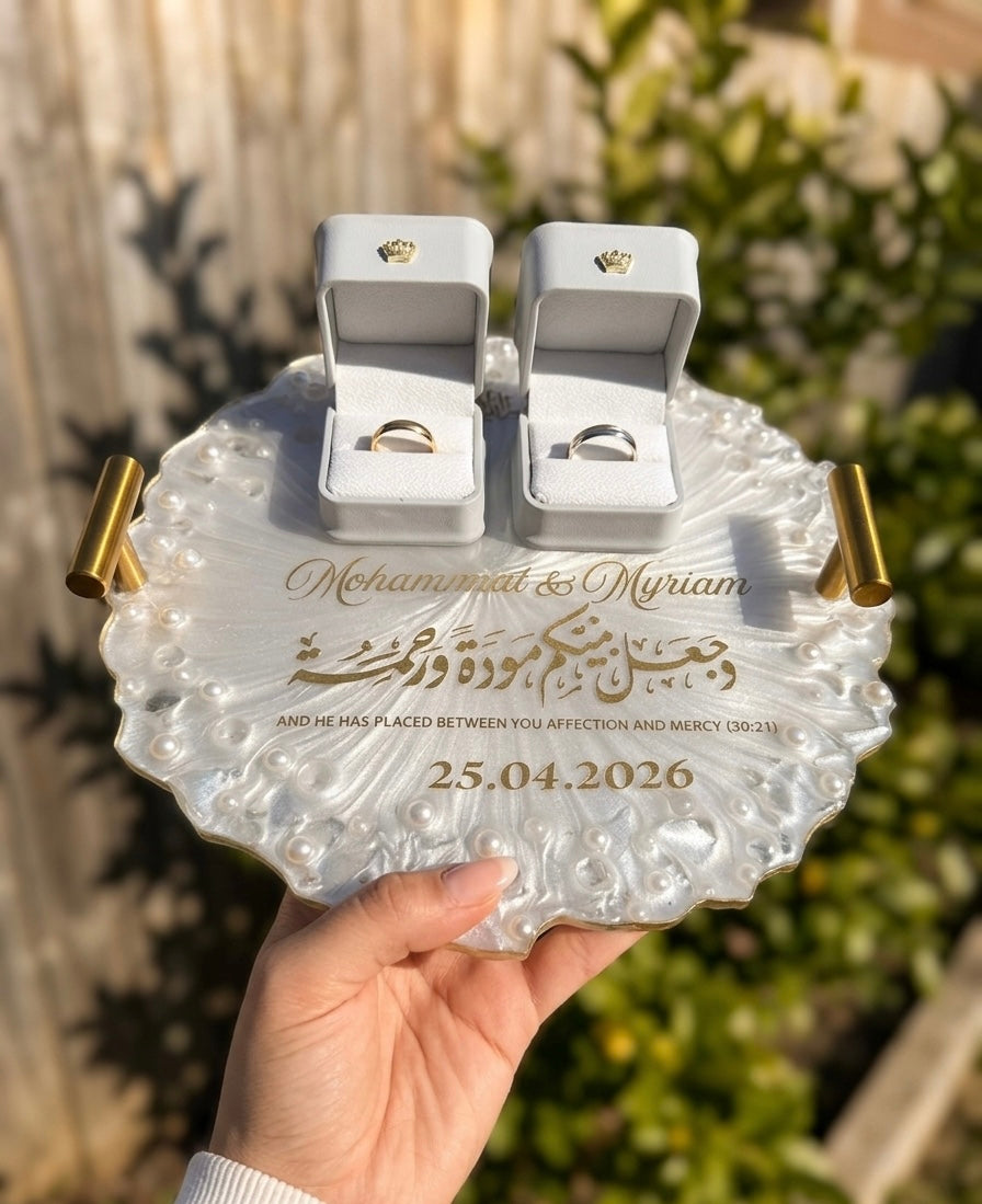 Luxury Platter with velvet cushion Ring holders