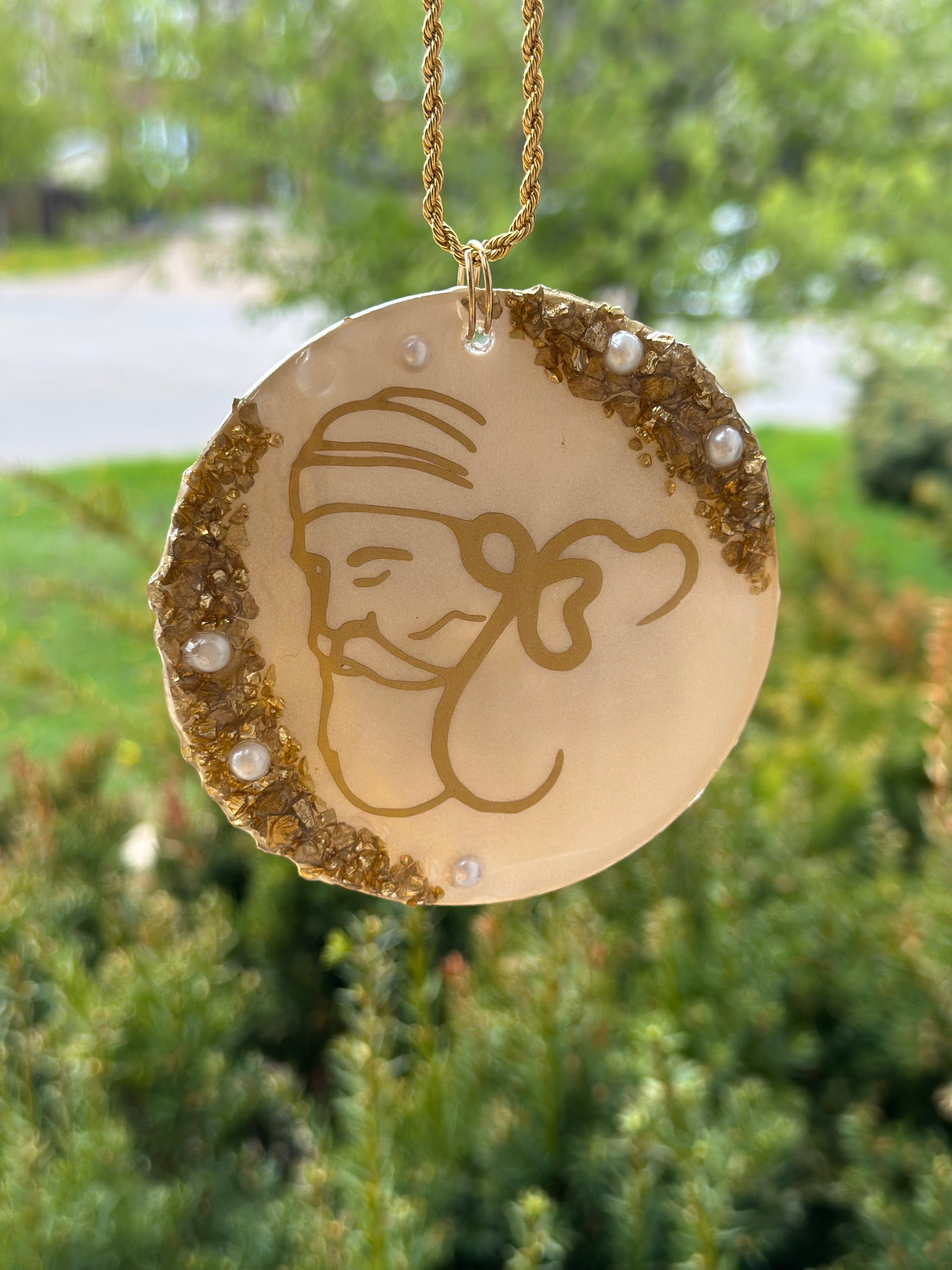 Resin Sikh Charm: Ik Onkar, Satnam Waheguru Car Mirror Hanging