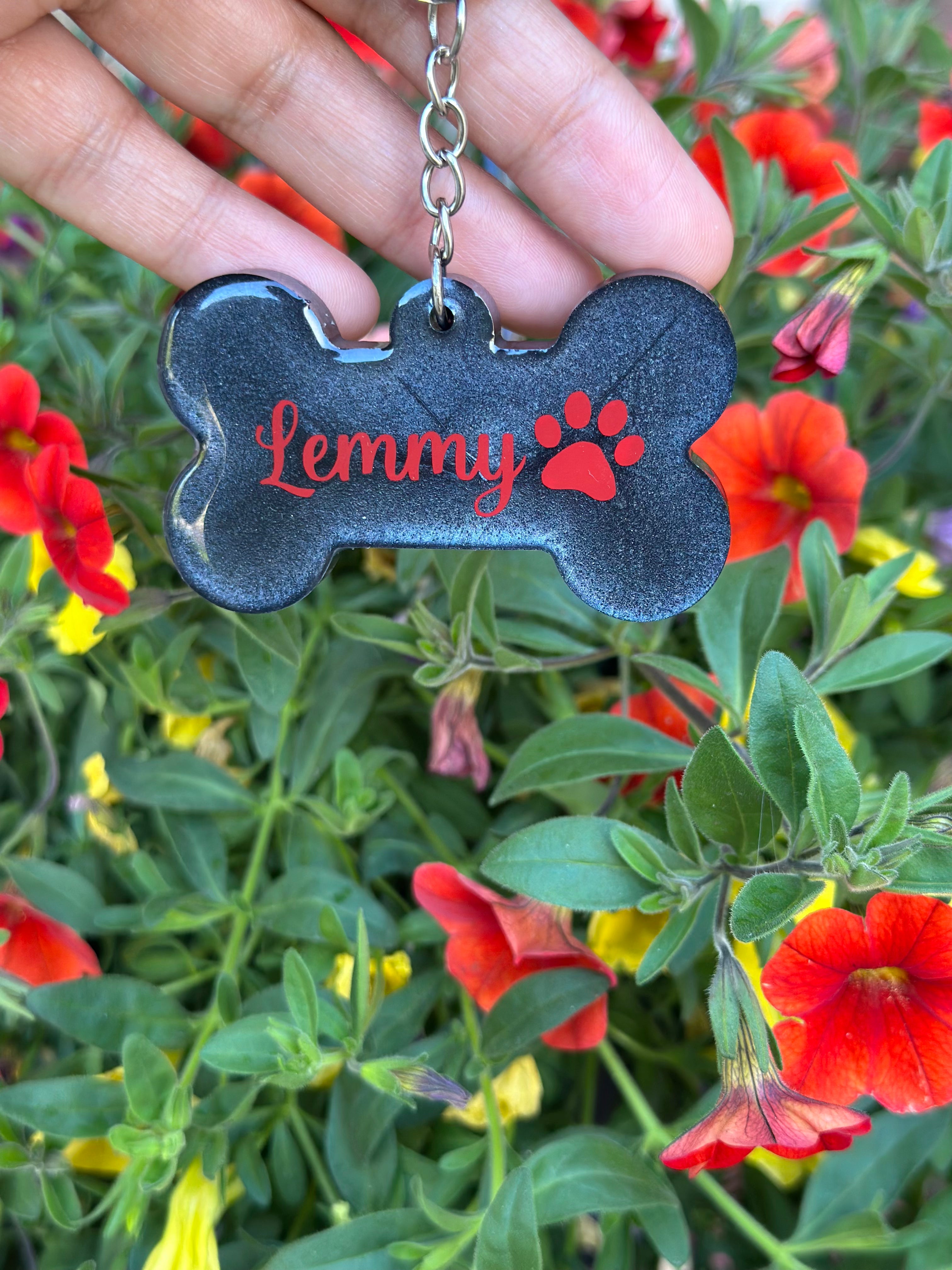 Personalized Bone Pet ID Tag | Black