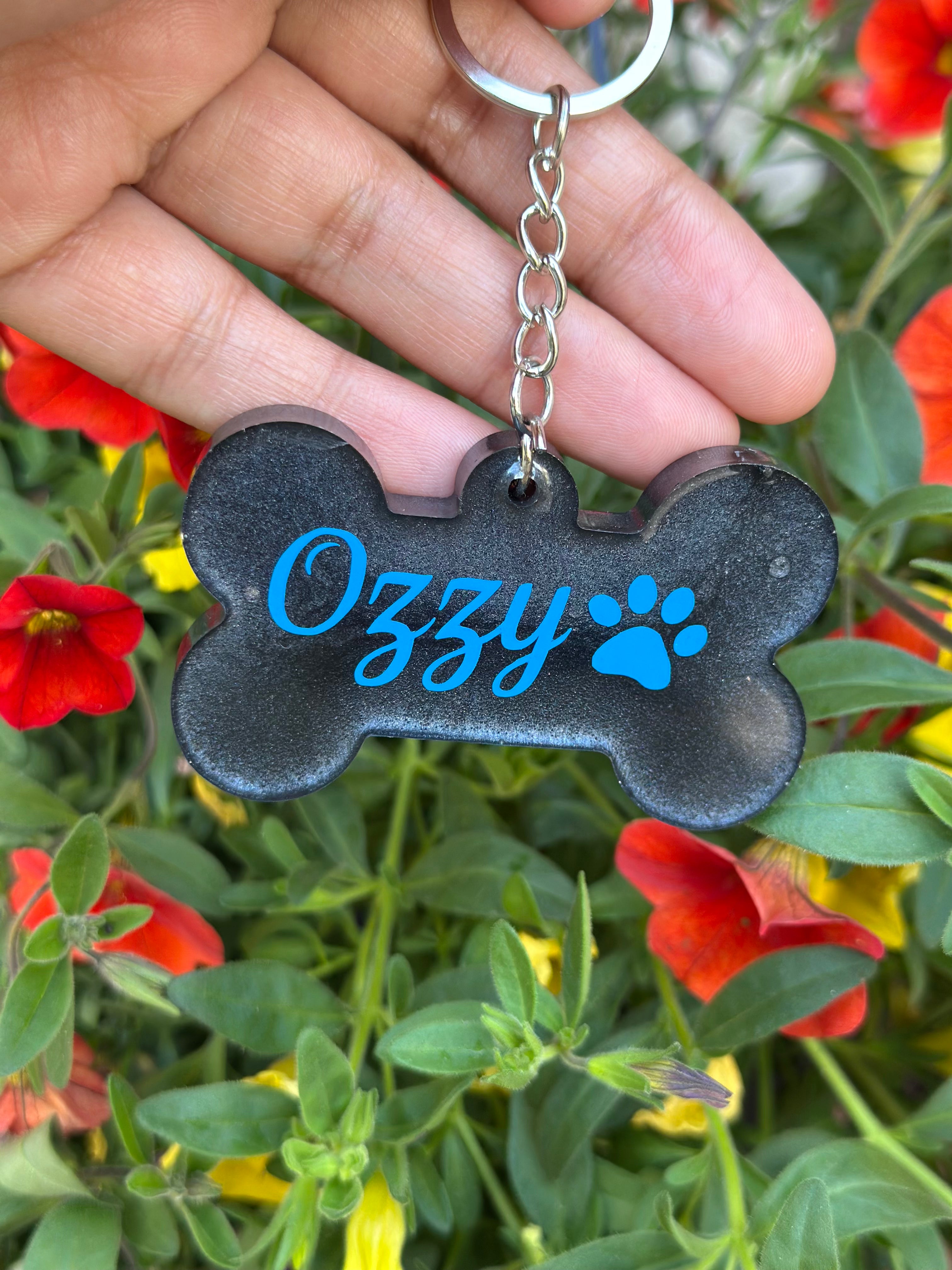 Personalized Bone Pet ID Tag | Black
