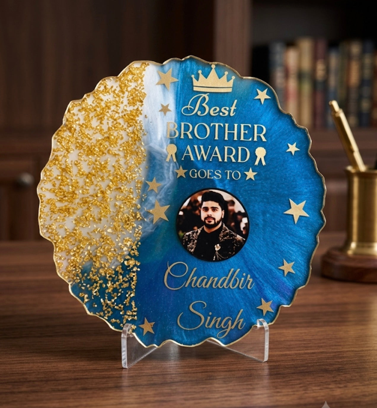 Personalized Resin Photo Plaque - Custom Brother Award