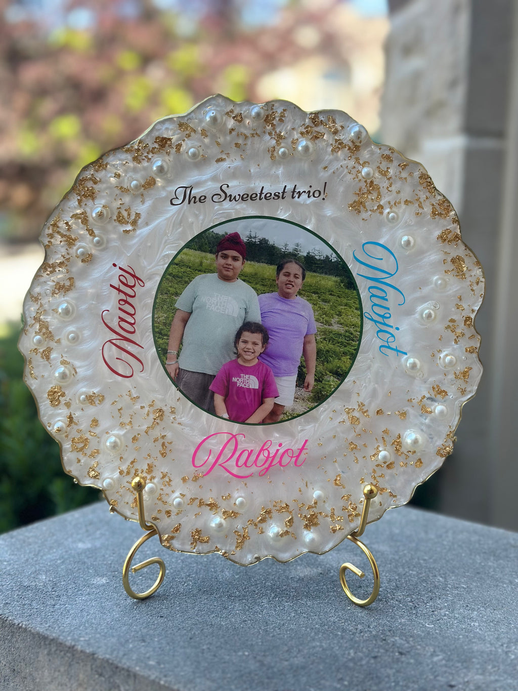 Personalized Siblings Resin Photo Plaque