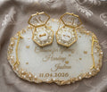Oval Wedding/Enagagement Ring Platter with Gold Boxes